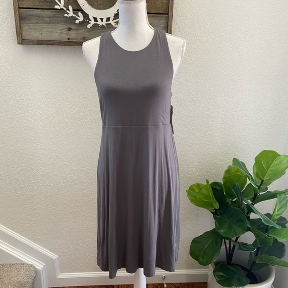 Athleta Santorini reversible modal dress gray size M NWT
